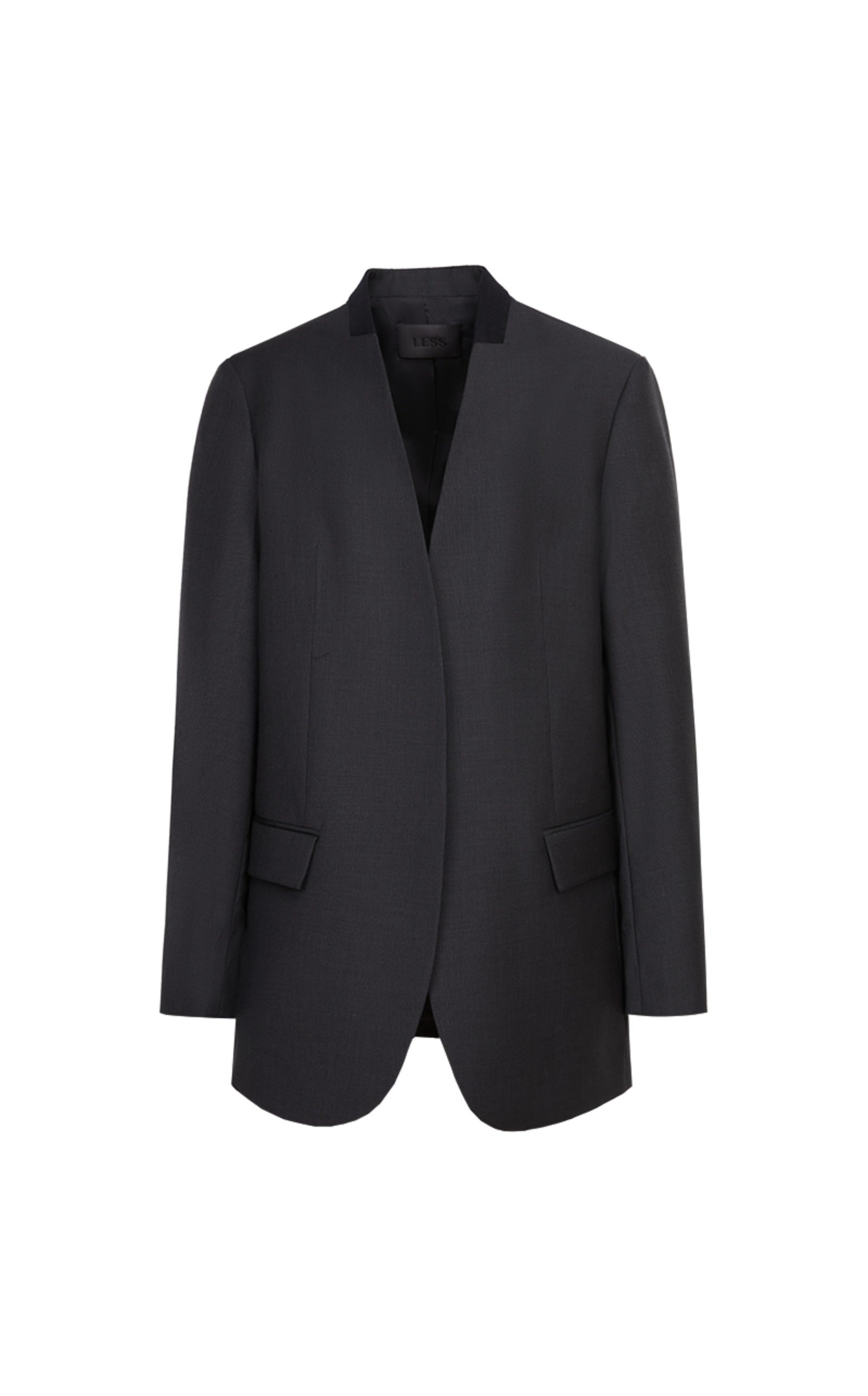 Damen Blazerjacke mit Pattentasche und Blouson Kragen LESS