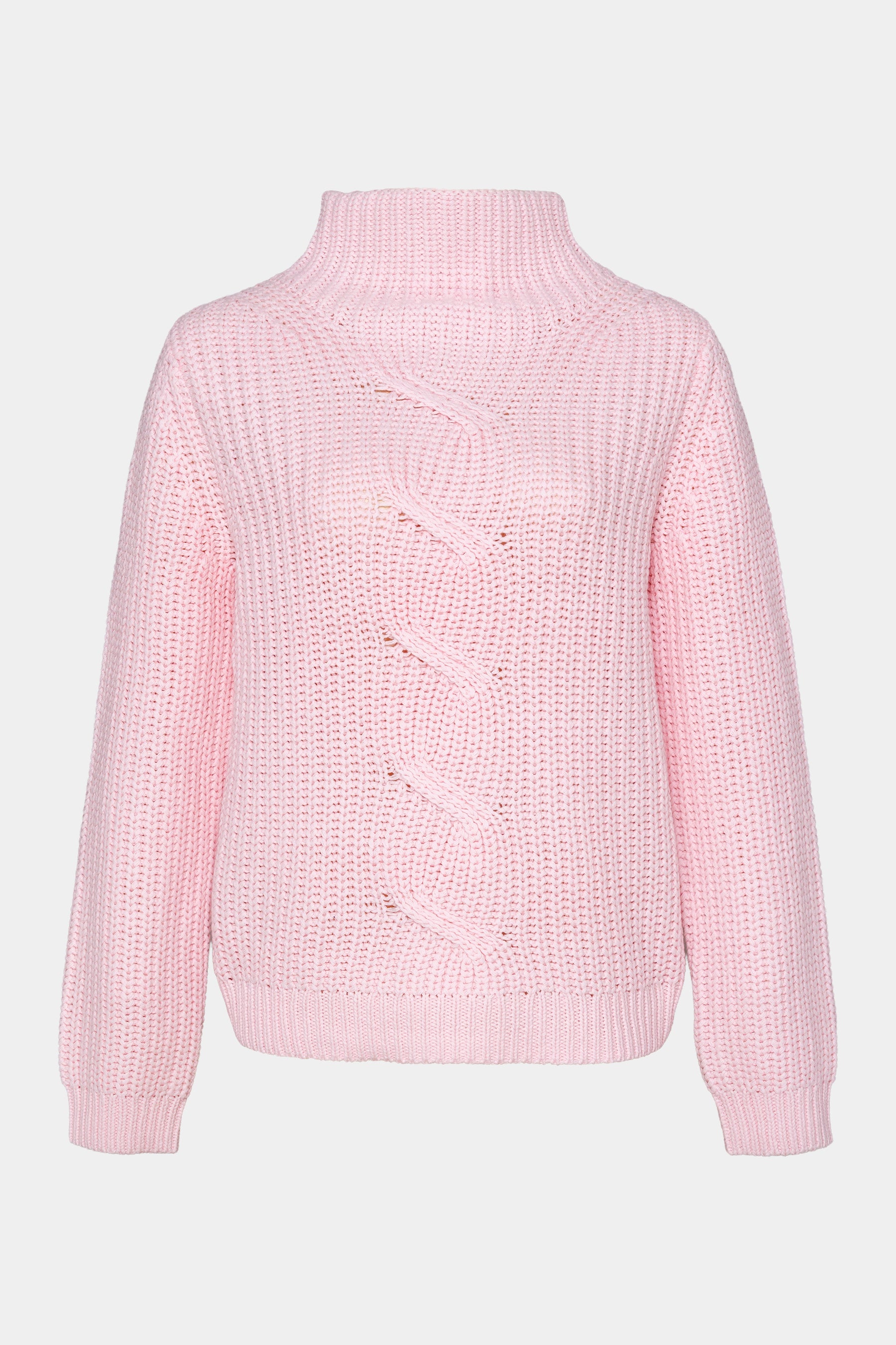 Cassis Damen-Strickpullover in Rosé – Grobstrick mit Zopfmuster Cassis