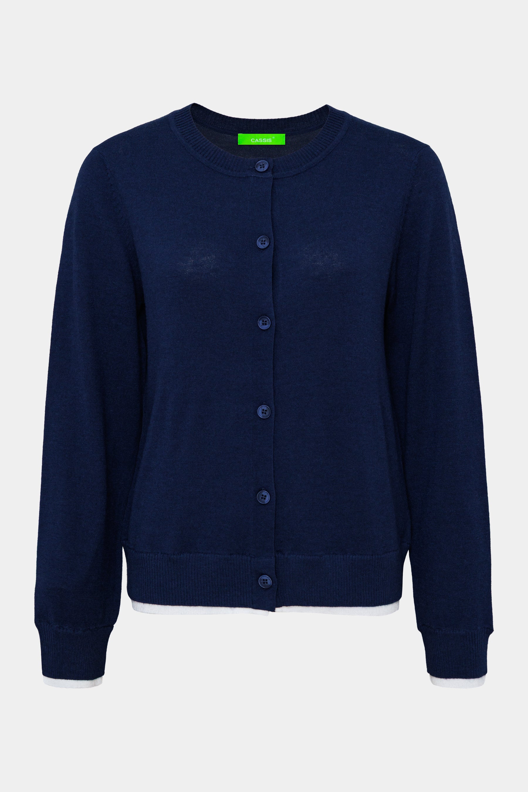Cassis melierte Strickjacke - NAVY Cassis
