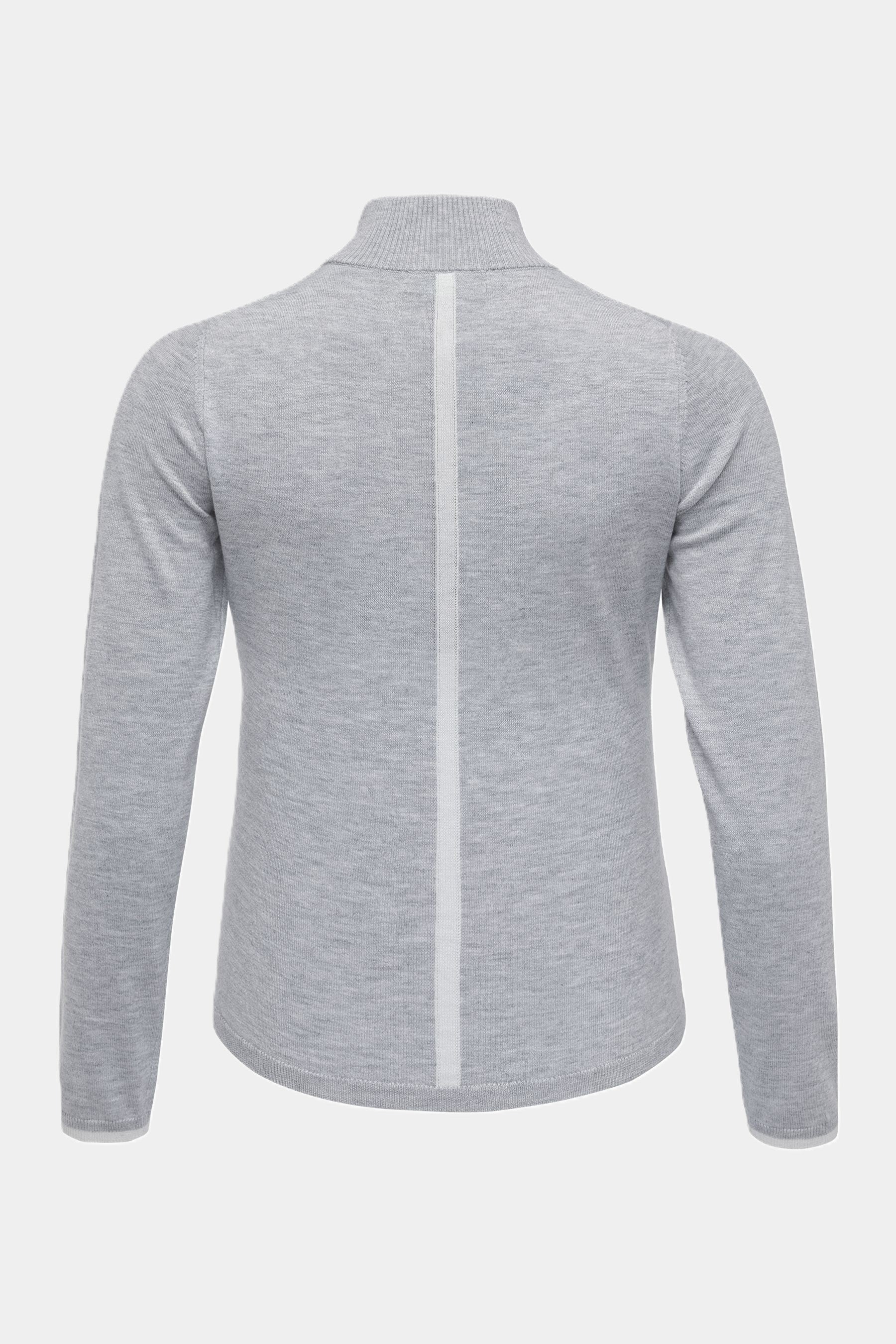 Jersey de cuello alto Cassis jaspeado con costura decorativa GRIS CLARO