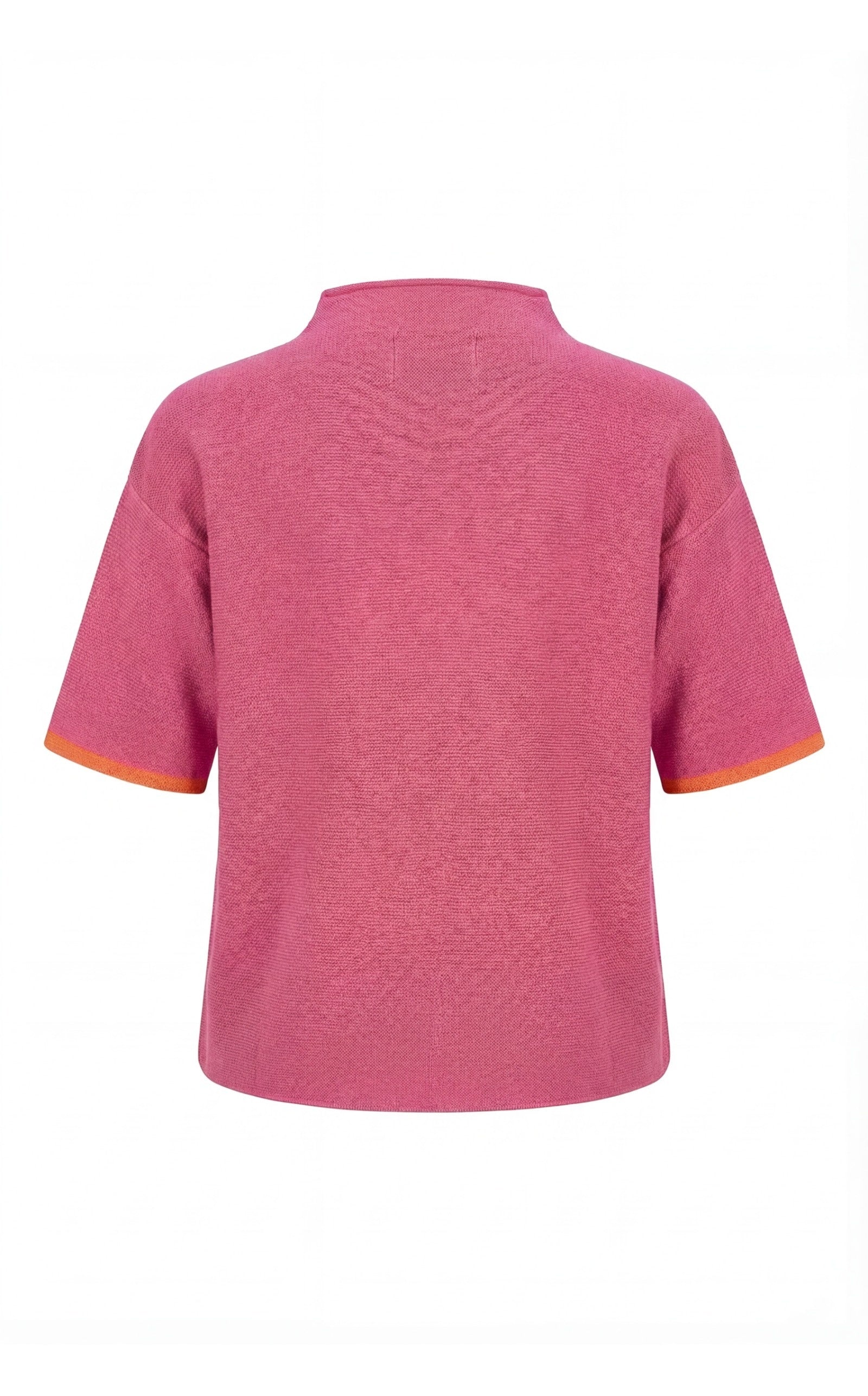 Ballon Fit Strickshirt mit Kontraststreifen im frischen Pink Look