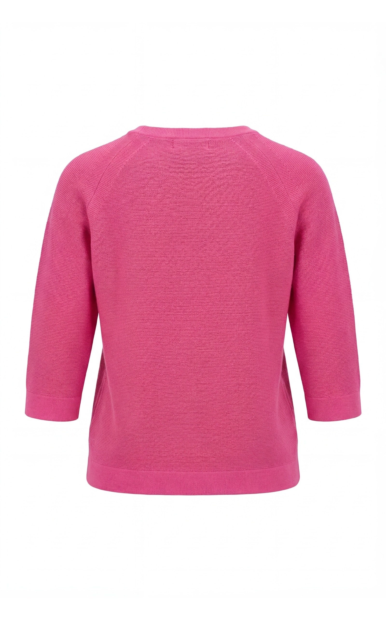 Reguläres Feinstrick 3/4 Arm Shirt im tiefen Pink, ideal Frühling