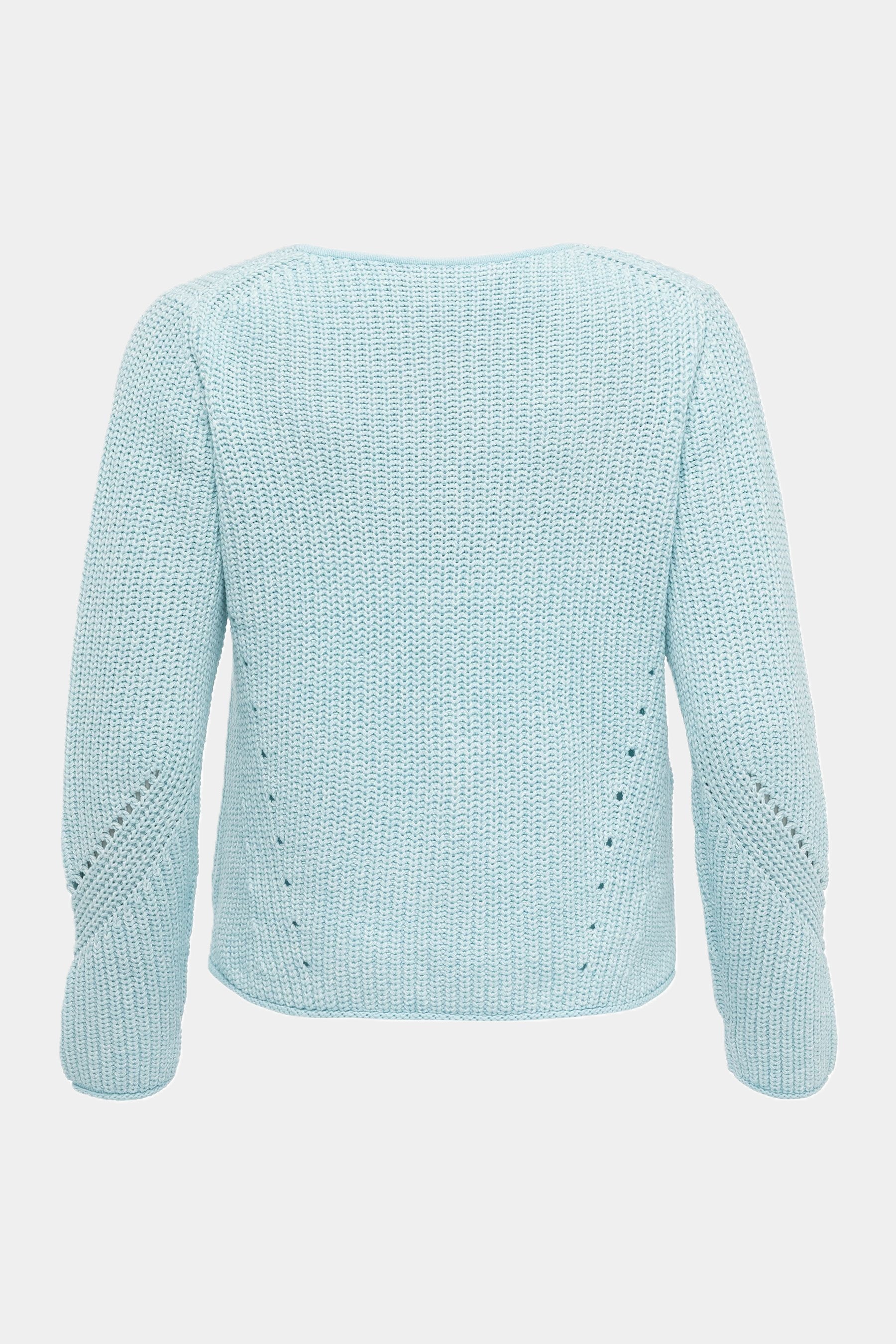 Gilet avec broderie ajourée TURQUOISE