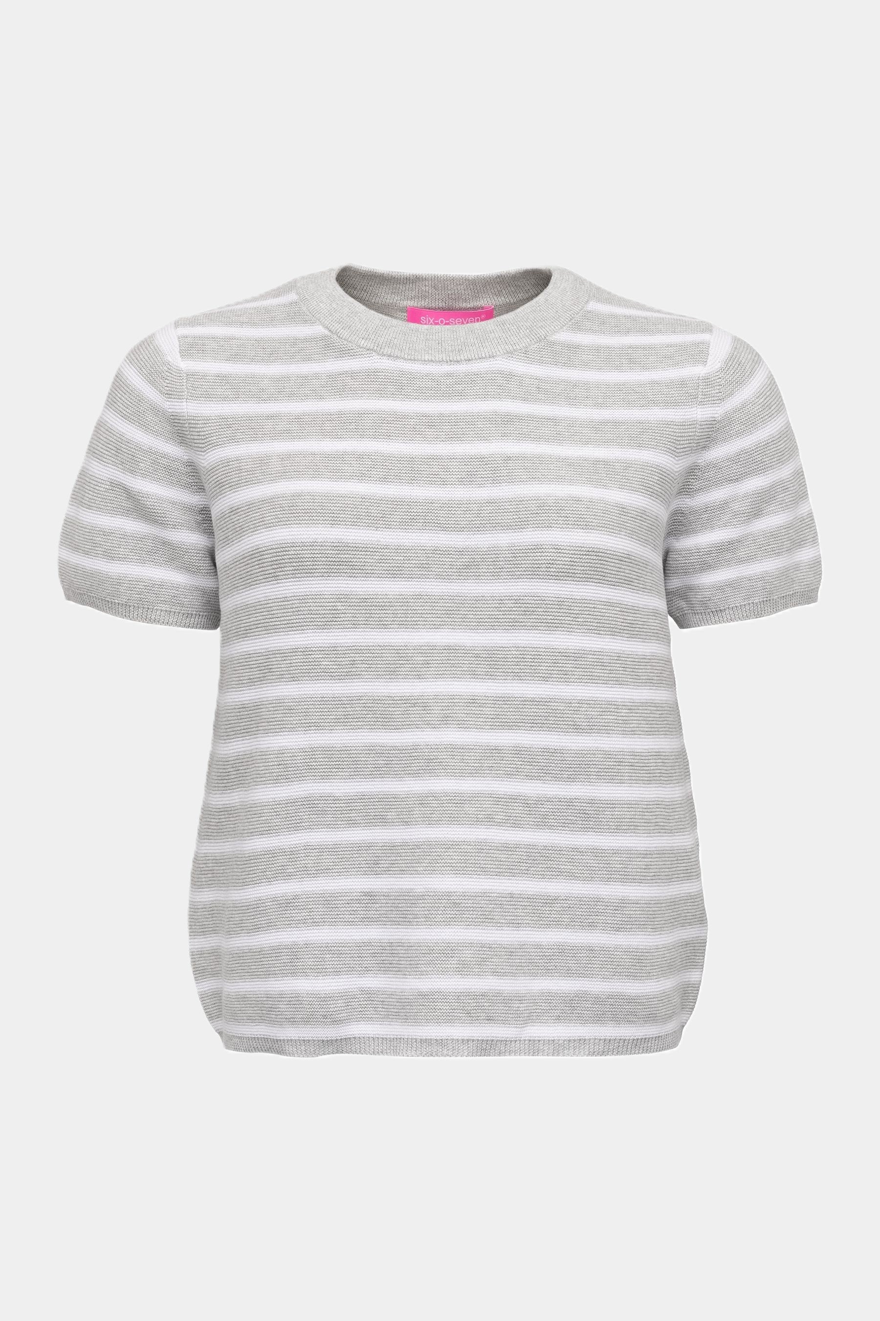 Pull-over rayé en Gris Clair