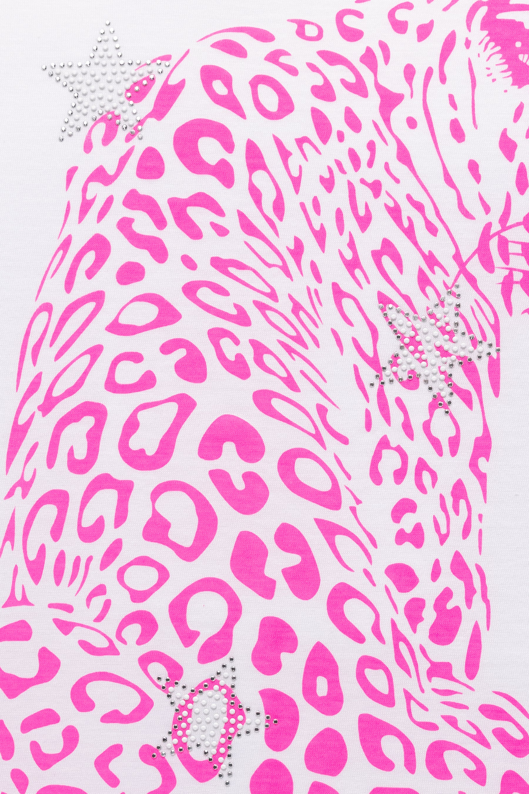 T-Shirt mit pinken Leopard-Print WHITE