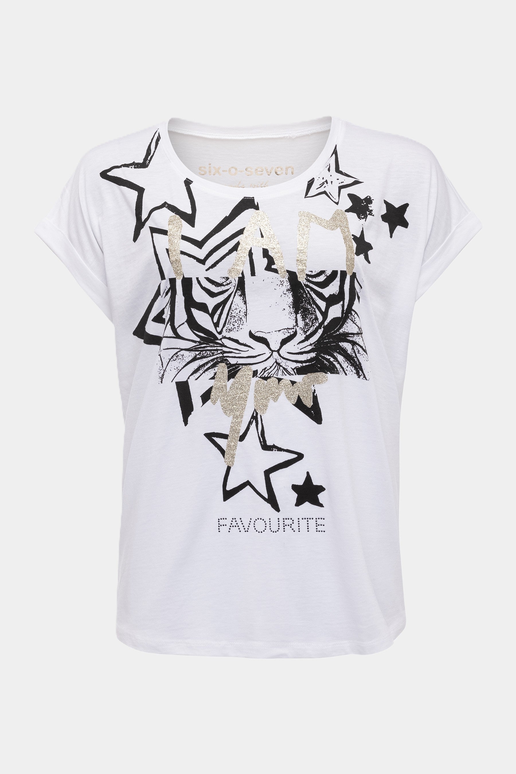 T-shirt with Tiger Print WHITE