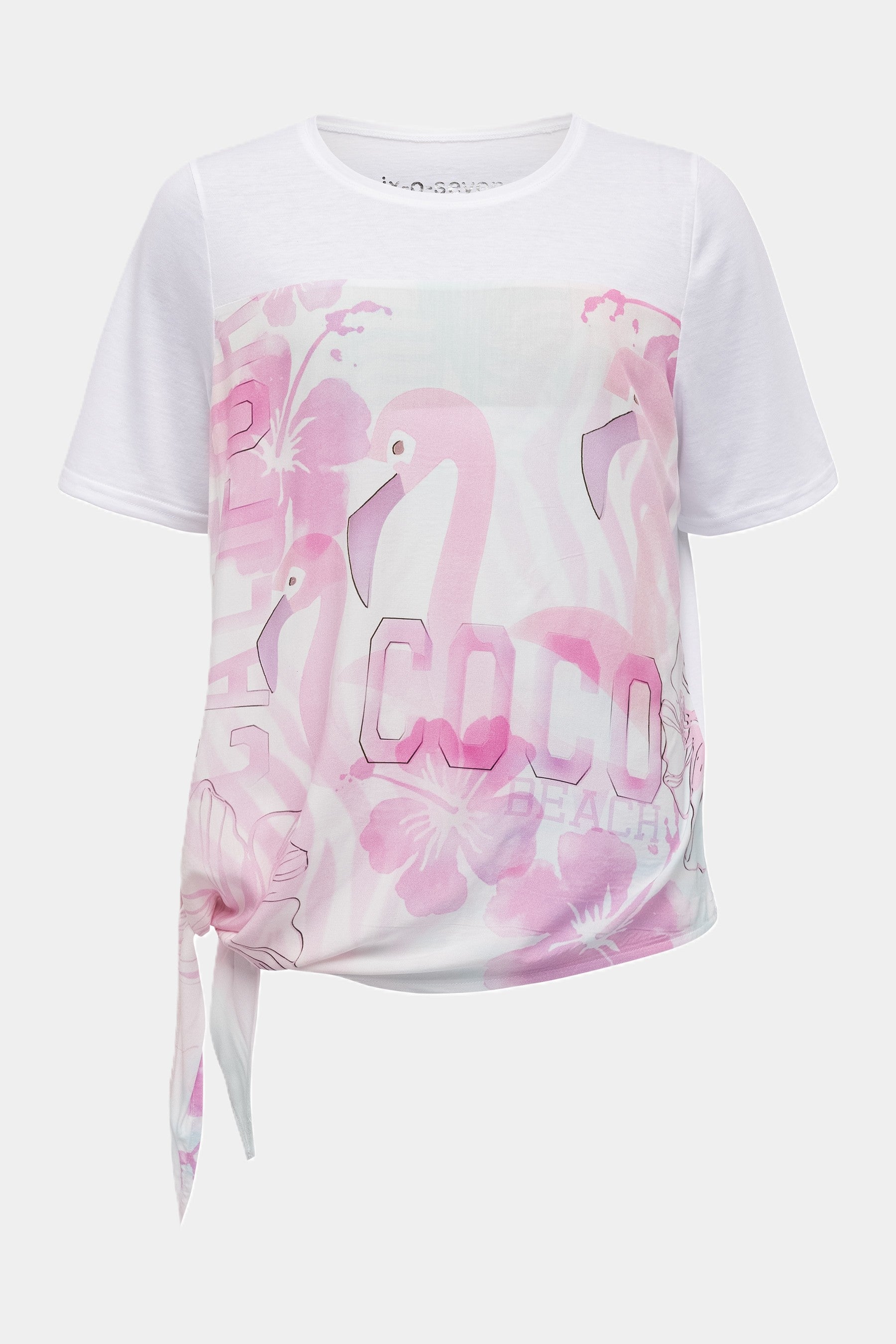 T-shirt avec imprimé flamant rose et nœud