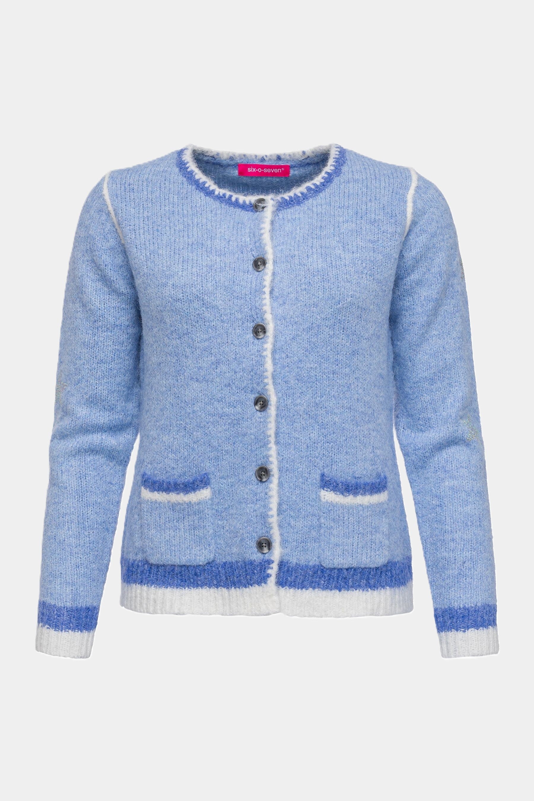 Cozy cardigan with deer SKY BLUE L/G MISSING