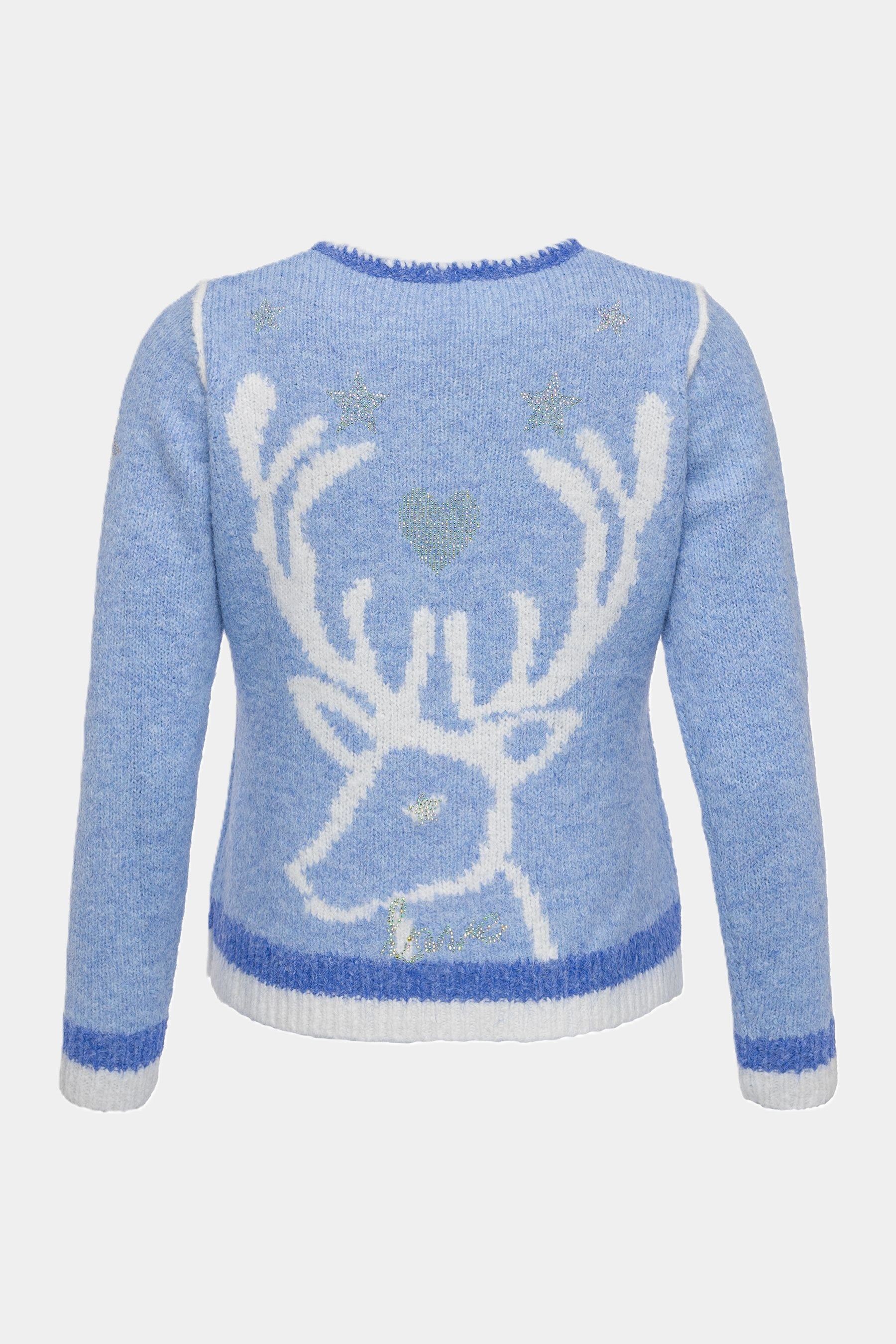 Cozy cardigan with deer SKY BLUE L/G MISSING