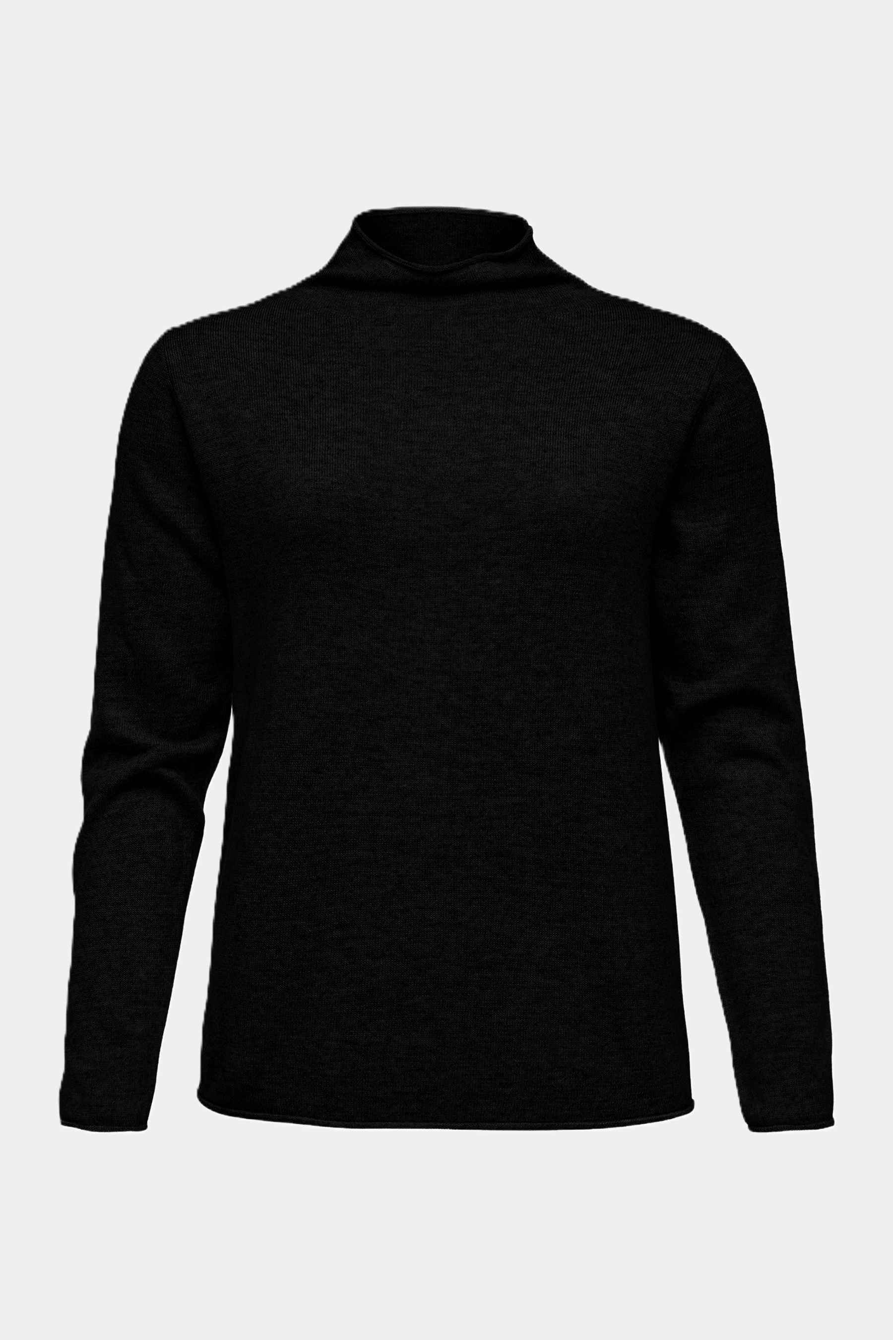six-o-seven Zeitloser Stehkragen-Pullover BLACK