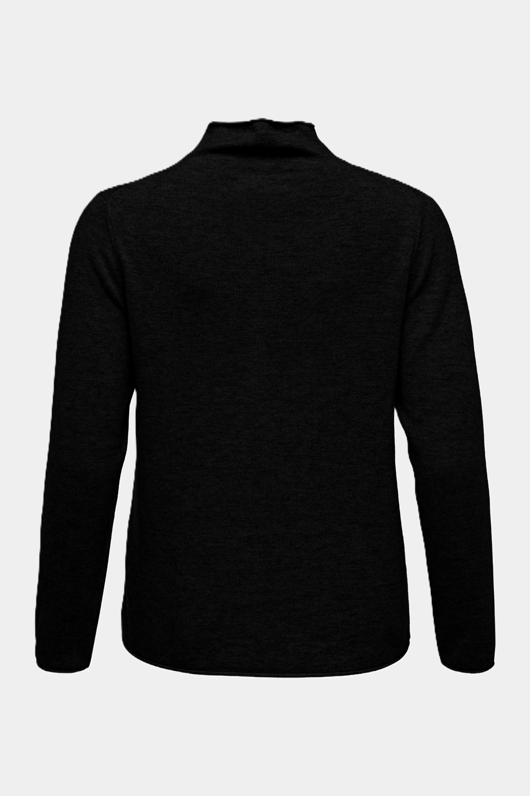 six-o-seven Zeitloser Stehkragen-Pullover BLACK