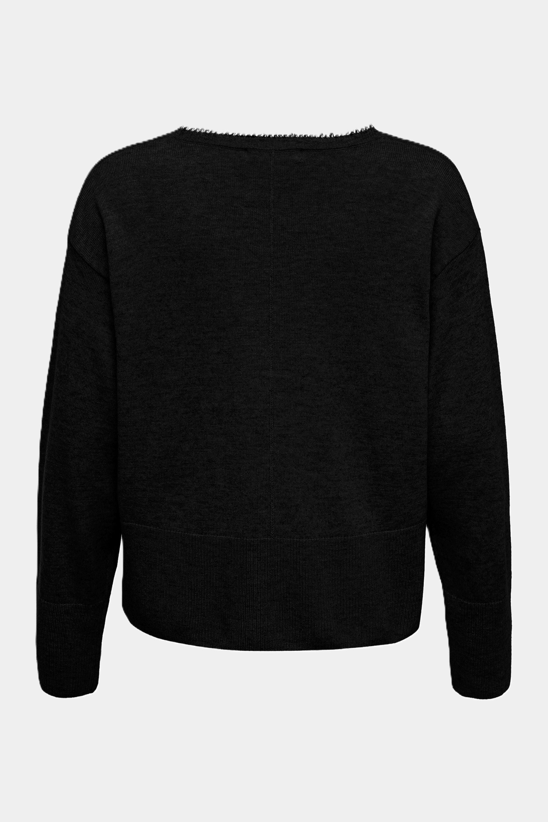 Six-o-seven Strickjacke mit Fransen BLACK