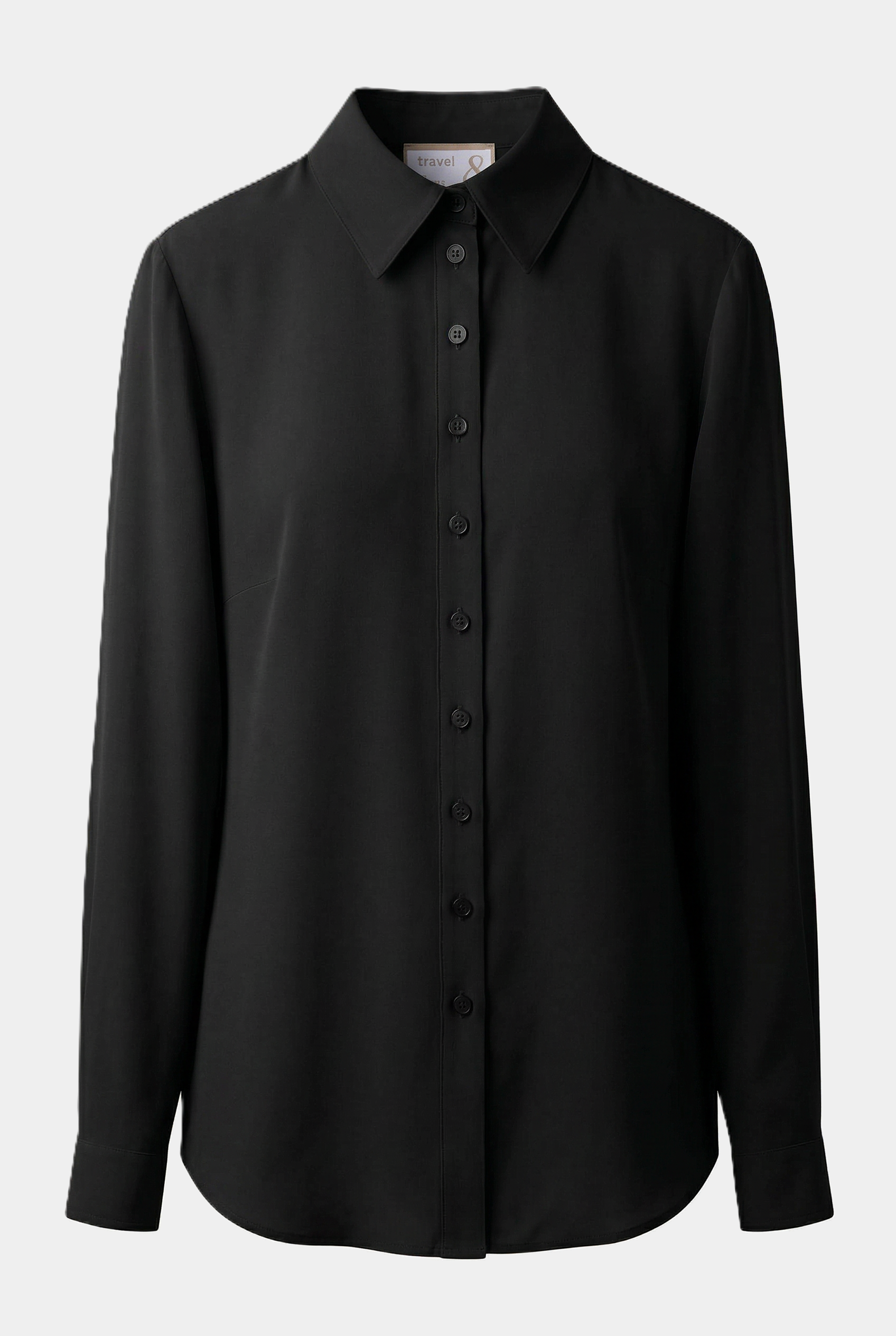 Dames Getailleerde Reisblouse Zwart - Kreukarm & Vormvast