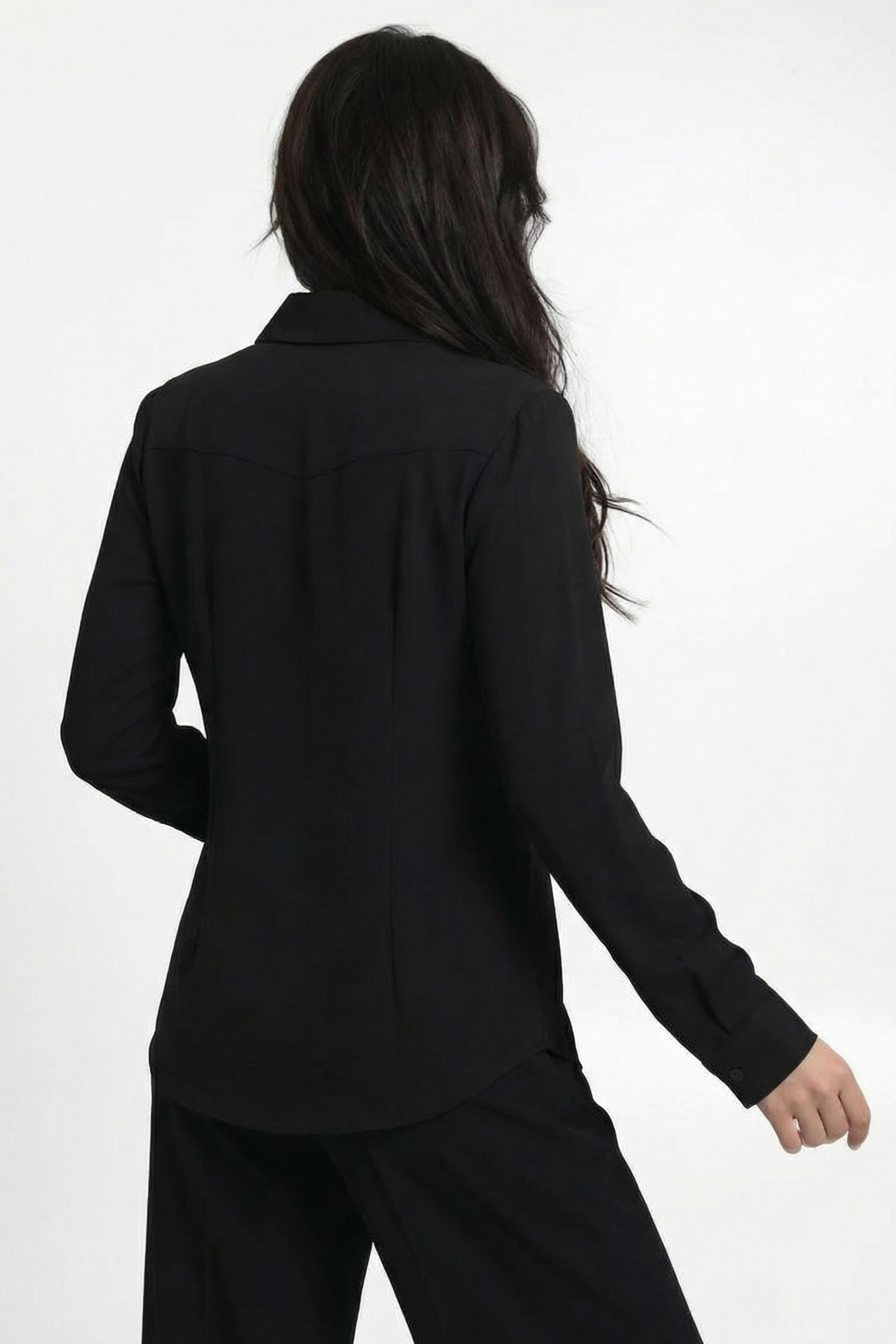 Dames Getailleerde Reisblouse Zwart - Kreukarm & Vormvast