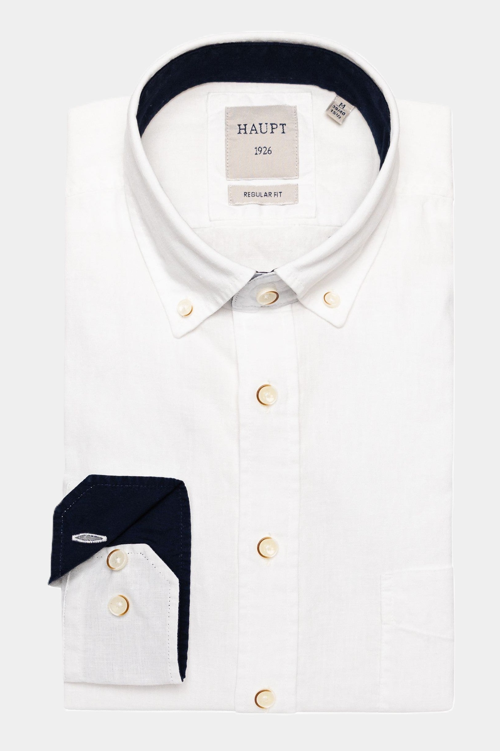 Haupt Klassisches Langarmhemd im Regular-Fit WHITE