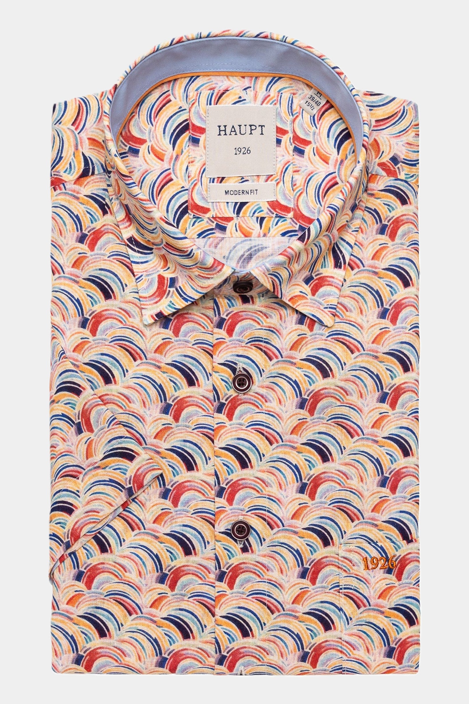 Haupt Farbenfrohes Kurzarmhemd im Modern-Fit - MULTICOLOUR