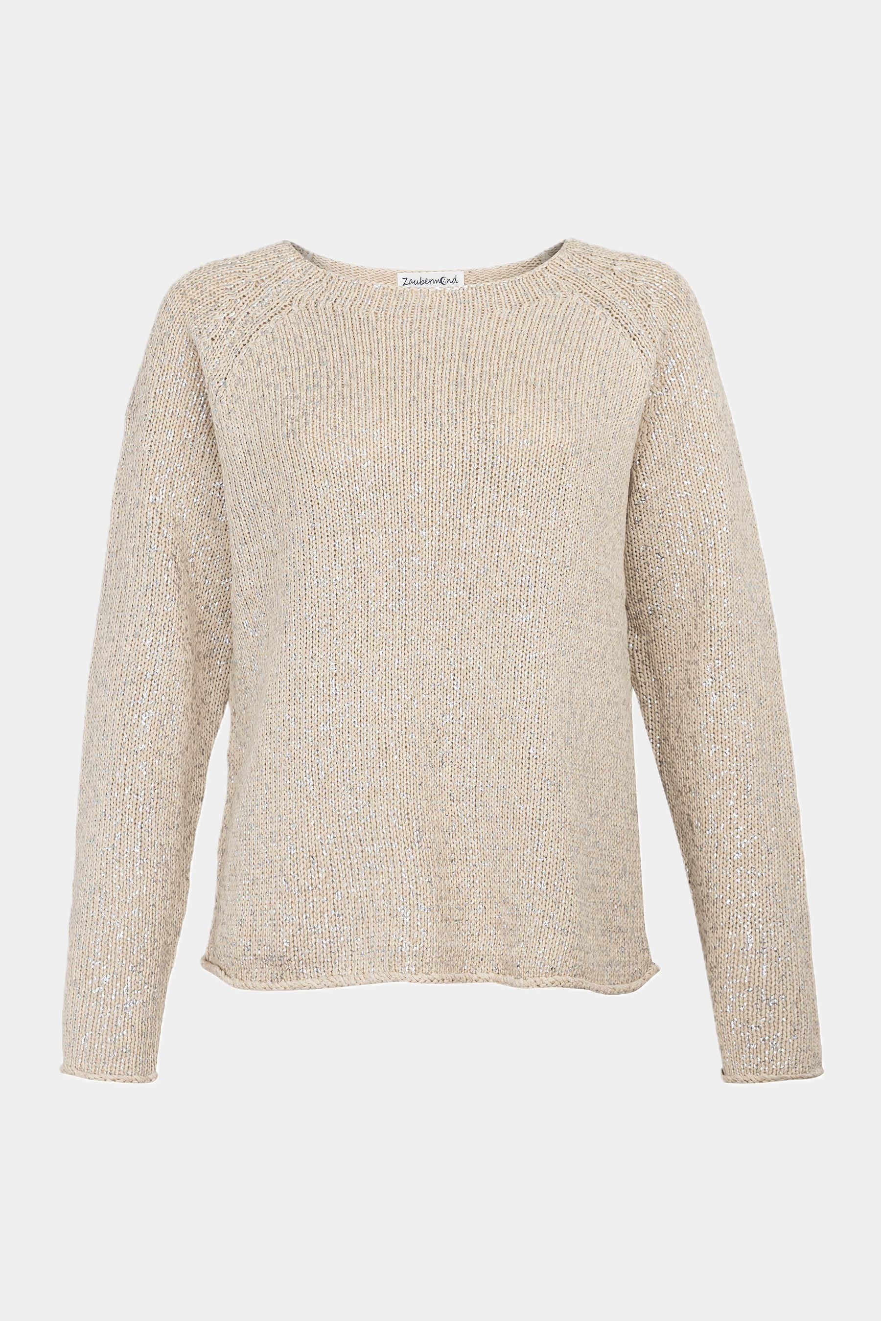 Strickpullover mit metallischen Details KIESEL