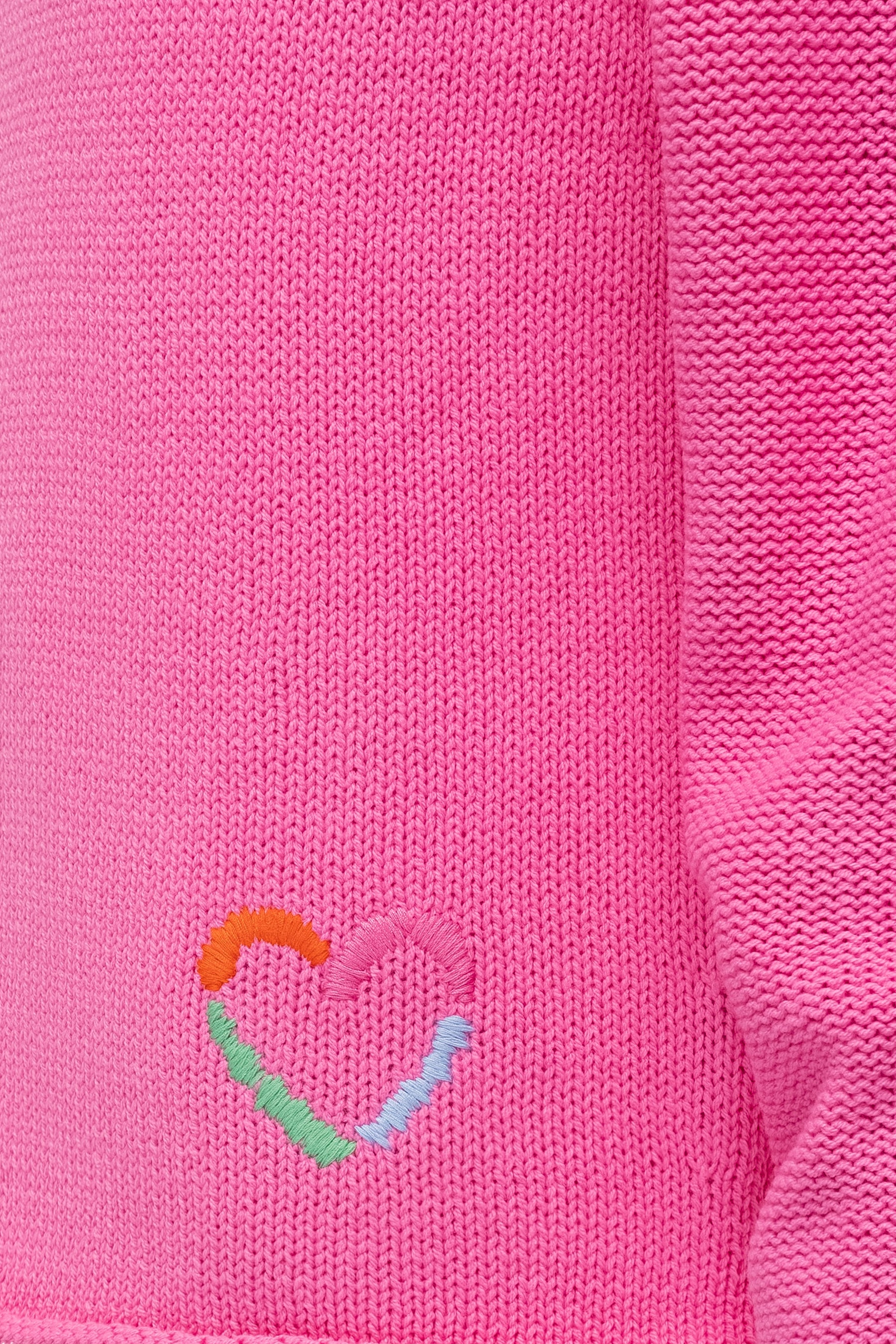 Strickpullover mit Stickerei in PINK